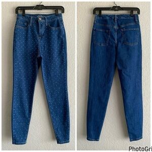 Wild Fable Blue Skinny Jeans with Rhinestone Detail